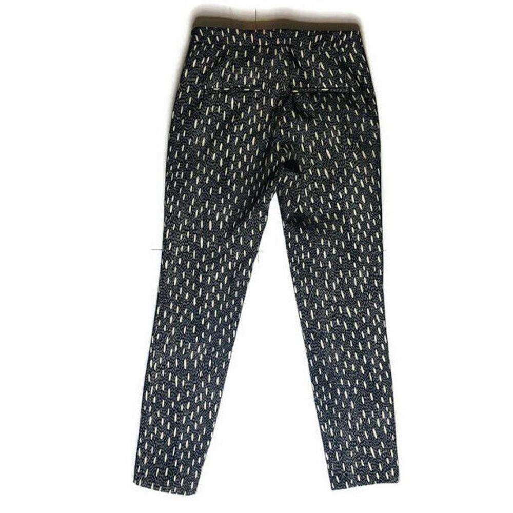 Zara Basic Womens Navy Patterned Pants Textured Tapered Trousers Casual Pants S - Picture 3 of 9